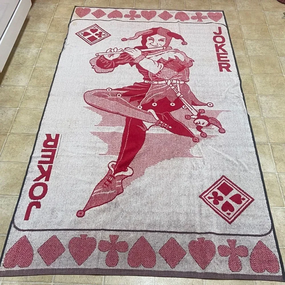 VTG, AN EXCLUSIVE INPOT Joker Red and White Textured Beach Towel Size 75X35”